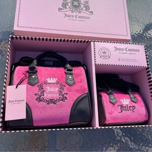 Juicy Couture Heritage Mommy and Me Pink Satchel Set NWT